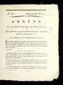 Cover image for Arre te  du Directoire exe cutif, qui ordonne que les pie  ces de billon de 24 deniers seront rec ʹues pour cette valeur entie re, etc