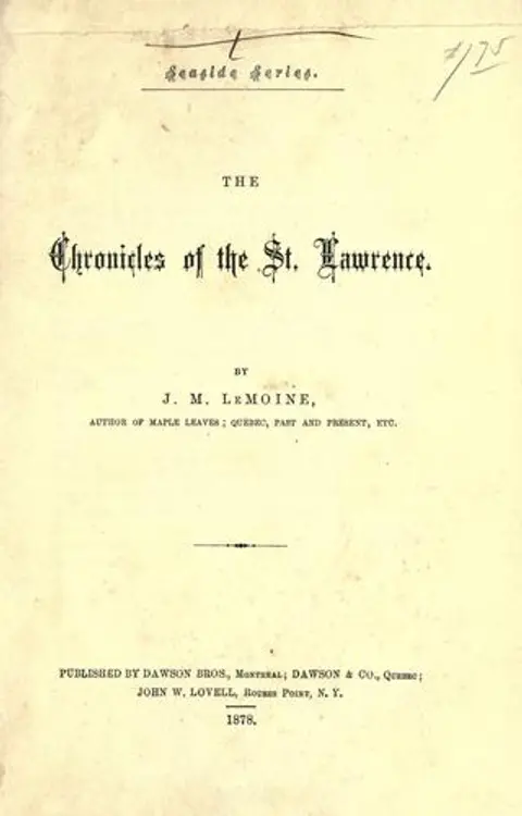 The chronicles of the St. Lawrence cover