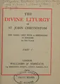 Cover image for The divine liturgy of St. John Chrysostom