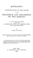 Cover image for Montesquieu's Considerations on the causes of the grandeur and decadence of the Romans