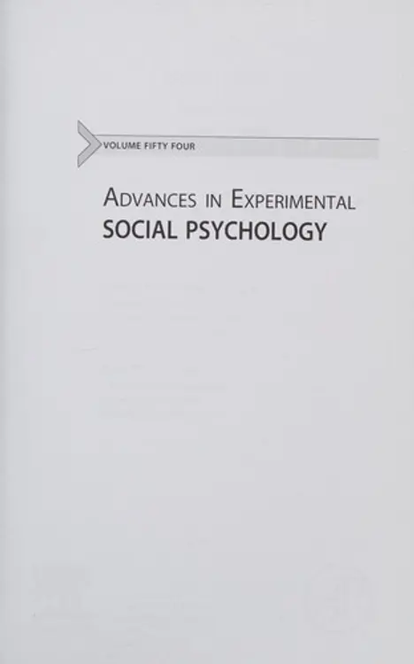 Advances in Experimental Social Psychology cover