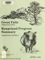 Cover image for Great Falls Resource Area rangeland program summary, Lewistown District