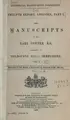 Cover image for The manuscripts of the Earl Cowper, K.G.