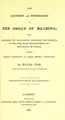 Cover image for The Anatomy and physiology of the organ of hearing