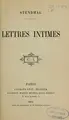 Cover image for Lettres intimes