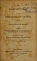 Cover image for The constitution of the Presbyterian Church in the United States of America ...
