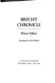 Cover image for Brecht chronicle.