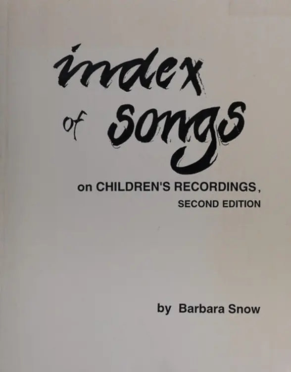 Index of songs on children's recordings cover