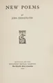 Cover image for New poems