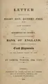 Cover image for A letter addressed to the Right Hon. Robert Peel, &c., &c., late chairman of the Committee of secrecy, appointed to consider of the state of the Bank of England, with reference to the expediency of the resumption of cash payments, at the period fixed by law.