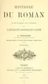 Cover image for Histoire du roman et de ses rapports avec l'historie dans l'antiquité grecque et latine