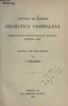 Cover image for Grammatica Castellana
