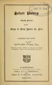 Cover image for Select poetry, chiefly sacred, of the reign of King James the First