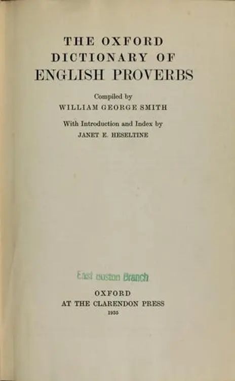 The Oxford dictionary of English proverbs cover