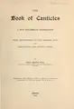 Cover image for The book of Canticles