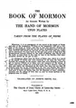 Cover image for The Book of Mormon: An Account Written by the Hand of Mormon Upon Plates Taken from the Plates ...