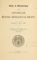 Cover image for Rolls of membership of the New England historic genealogical society, corrected to July 1, 1898