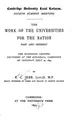 Cover image for The work of the universities for the nation past and present.