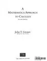 Cover image for A Mathematica Approach to Calculus, 2nd edition