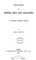 Cover image for Studies of modern mind and character