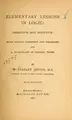 Cover image for Elementary lessons in logic