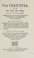 Cover image for Via vere tuta, 1631