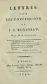 Cover image for Lettres sur les Confessions de J.J. Rousseau.