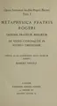 Cover image for Opera hactenus inedita Rogeri Baconi