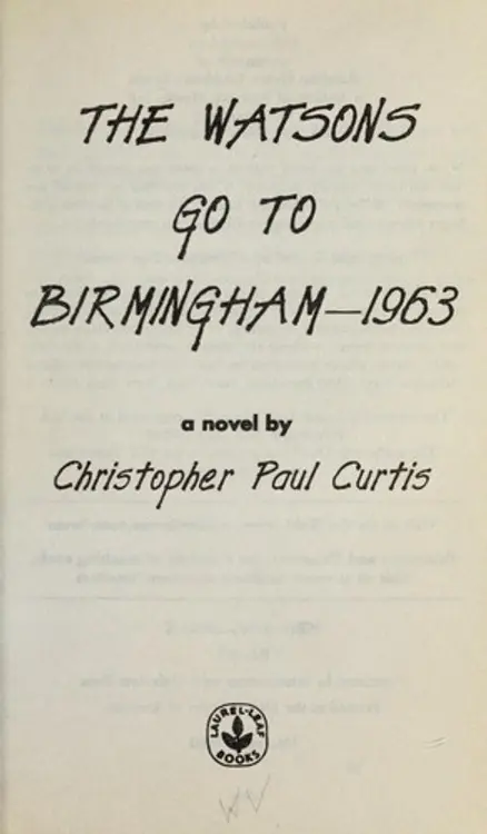 The Watsons go to Birmingham--1963: a novel cover