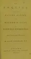 Cover image for An enquiry into the nature, causes, and method of cure, of nervous disorders