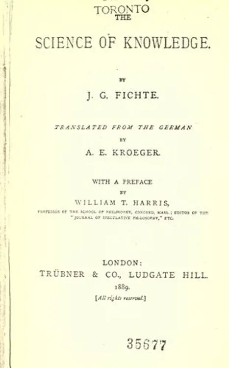 The science of knowledge: y J.G. Fichte.  Tr. from the German A.E. Kroeger. cover