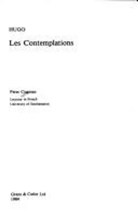 Hugo, Les contemplations cover