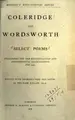 Cover image for Coleridge and Wordsworth, select poems