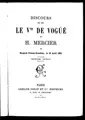 Cover image for Discours de MM. le vte de Vogüé et de H. Mercier