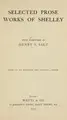 Cover image for Selected prose works of Shelley