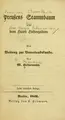 Cover image for Preussens Stammbaum au dem Hause Hohenzollern
