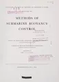 Cover image for Methods of submarine buoyancy control