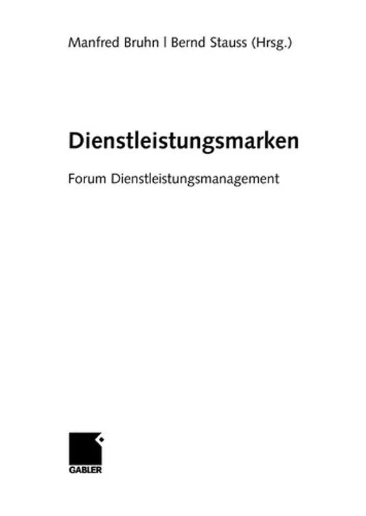 Dienstleistungsmarken: Forum Dienstleistungsmanagement cover