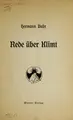 Cover image for Rede u ber Klimt