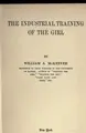 Cover image for The industrial training of the girl.