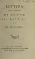 Cover image for Lettera sulla dottrina di Brown ... al Sig. Brugnatelli