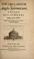 Cover image for Vocabularium anglo-saxonicum