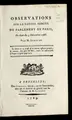 Cover image for Observations sur le nouvel arre te  du Parlement de Paris, en date du 5 de cembre 1788