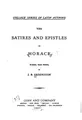 Cover image for The Satires and epistles of Horace