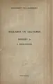 Cover image for Syllabus of lectures