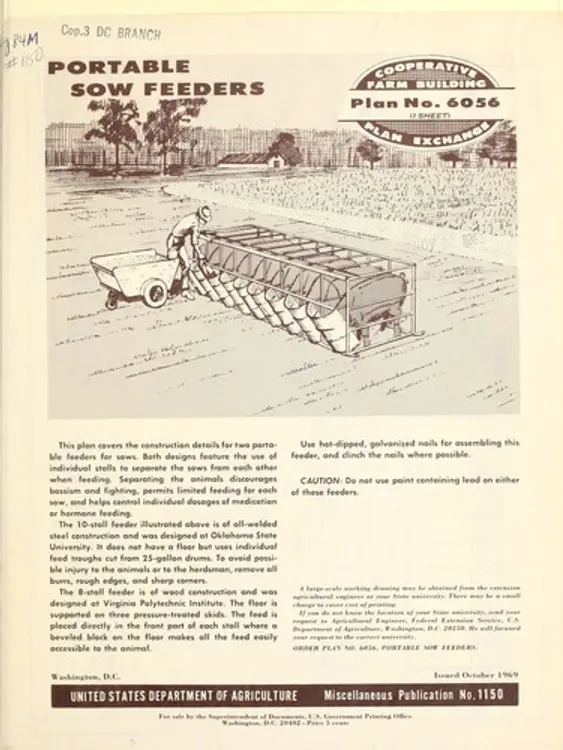 Portable sow feeders cover