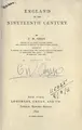 Cover image for England in the nineteenth century.