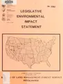 Cover image for Department of the Interior and Department of Agriculture legislative environmental impact statement for the Bureau of Land Management-Forest Service interchange