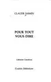 Cover image for Pour tout vous dire