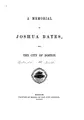 Cover image for A memorial of Joshua Bates